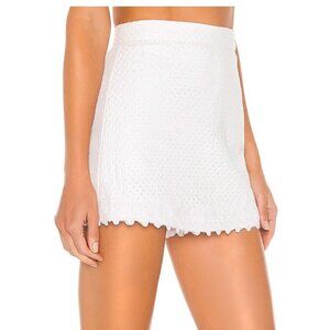 NBD Revolve Cammy Skort Ivory Lace-Up High Waist Eyelet, size XL Beach resort